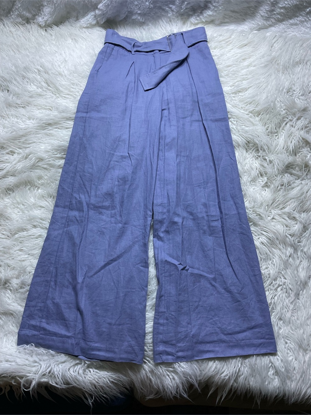 House of Harlow 1960 Linen-Blend High-Waisted Wide-Leg Pants